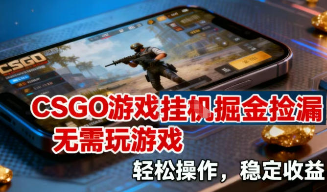 CSGO游戏挂G掘金捡漏，不需要玩游戏，操作简单，收益稳定【揭秘】-愛營銷俱樂部
