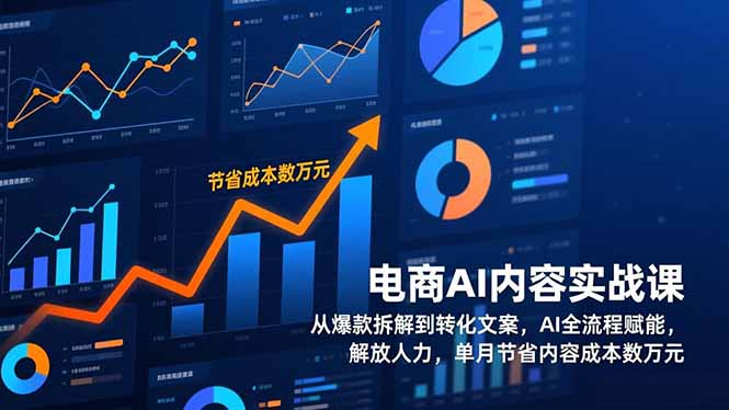 电商AI内容实战课，从爆款拆解到转化文案，AI全流程赋能，解放人力，单月节省内容成本数万元-愛營銷俱樂部