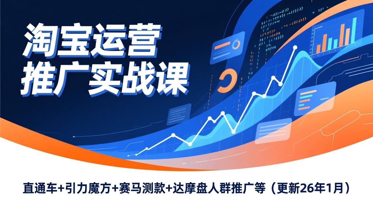 淘宝运营推广实战课，直通车+引力魔方+赛马测款+达摩盘人群推广等(更新26年1月-愛營銷俱樂部