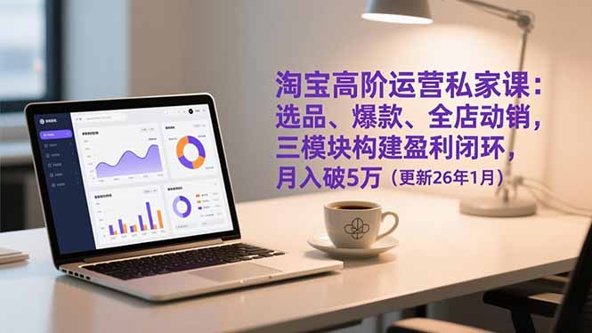 淘宝高阶运营私家课：选品、爆款、全店动销，三模块构建盈利闭环，月入破5万(更新26年1月-愛營銷俱樂部