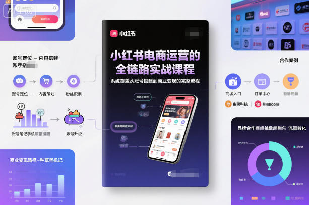 小红书电商运营的全链路实战课程，系统覆盖从账号搭建到商业变现的完整流程-愛營銷俱樂部