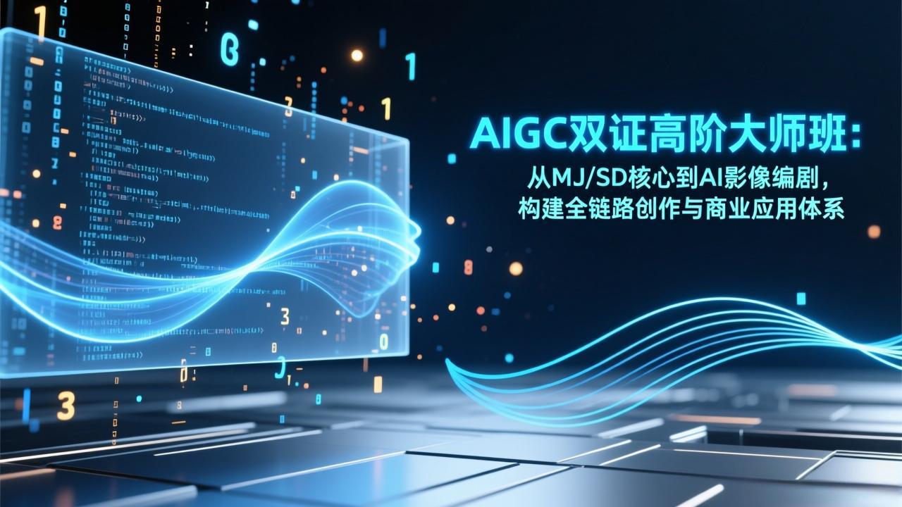 AIGC双证高阶大师班:从MJ/SD核心到AI影像编剧,构建全链路创作与商业应用体系-愛營銷俱樂部