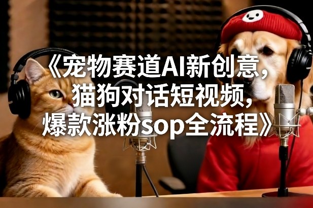 宠物赛道AI新创意，猫狗对话短视频，爆款涨粉sop全流程-愛營銷俱樂部