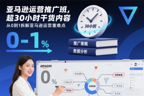 亚马逊运营推广班，超30小时干货内容，从0到1拆解亚马逊运营重难点-愛營銷俱樂部