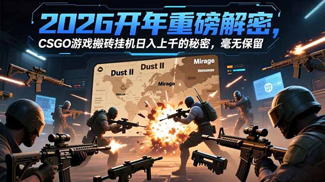 2026开年重磅解密，CSGO游戏搬砖挂机日入上千的秘密，毫无保留-愛營銷俱樂部