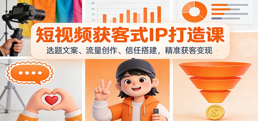 短视频获客式IP打造课：选题文案、流量创作、信任搭建，精准获客变现-愛營銷俱樂部