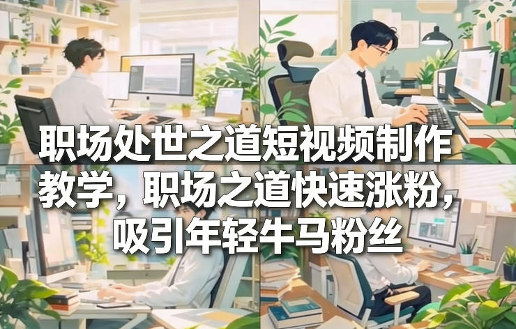 职场处世之道短视频制作教学，职场之道快速涨粉，吸引年轻牛马粉丝-愛營銷俱樂部