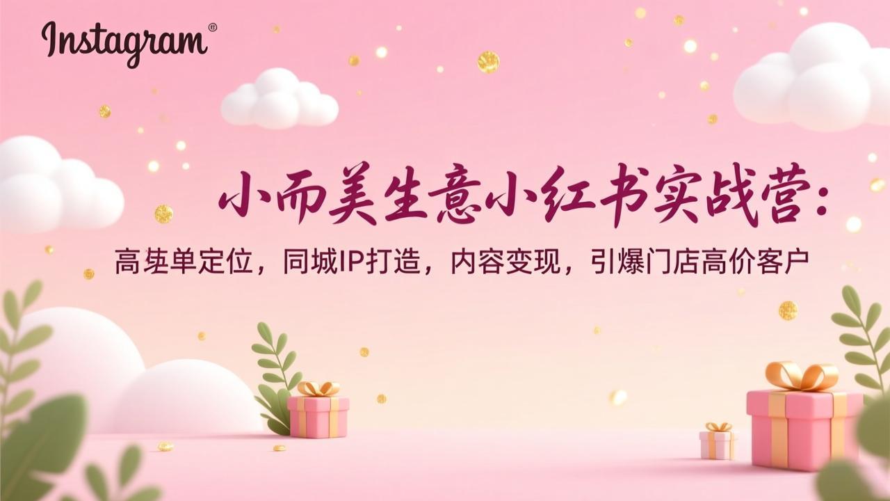 小而美生意小红书实战营：高客单定位，同城IP打造，内容变现，引爆门店高价客户-愛營銷俱樂部