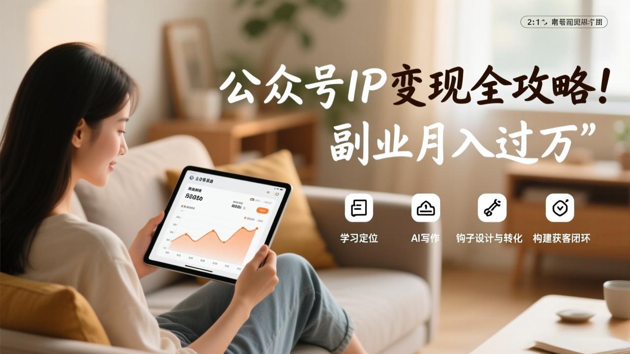 公众号IP变现全攻略,学习定位、AI写作、钩子设计与转化,构建获客闭环,副业月入过万-愛營銷俱樂部