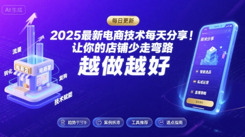 2025最新电商技术每天分享，让你的店铺少走弯路，越做越好(更新26年01月)-愛營銷俱樂部