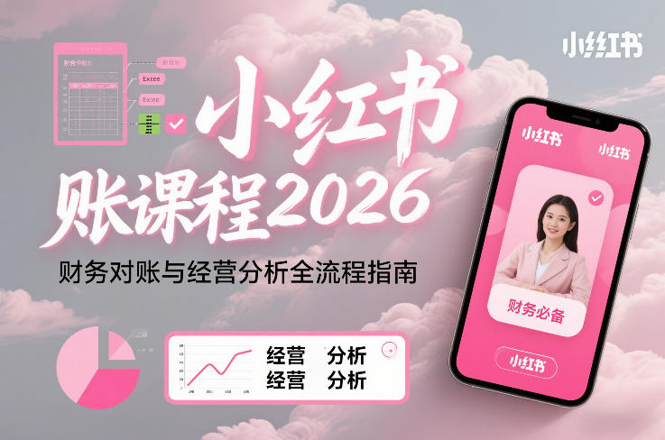 小红书对账课程2026，财务对账与经营分析全流程指南-愛營銷俱樂部
