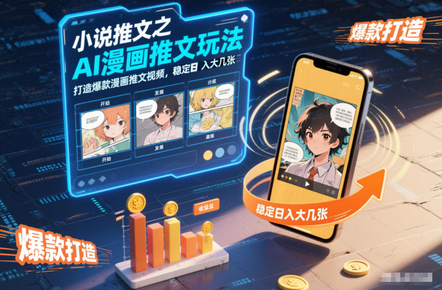 小说推文之AI漫画推文玩法，打造爆款漫画推文视频，稳定日入大几张-愛營銷俱樂部