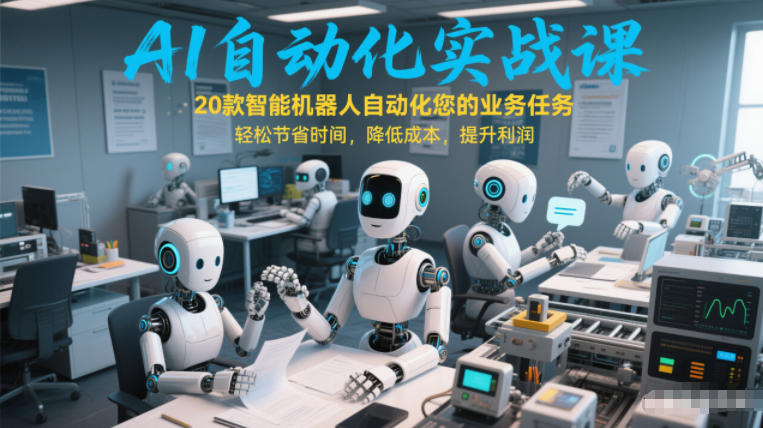 AI自动化实战课:20款智能机器人自动化您的业务任务,轻松节省时间,降低成本,提升利润-愛營銷俱樂部