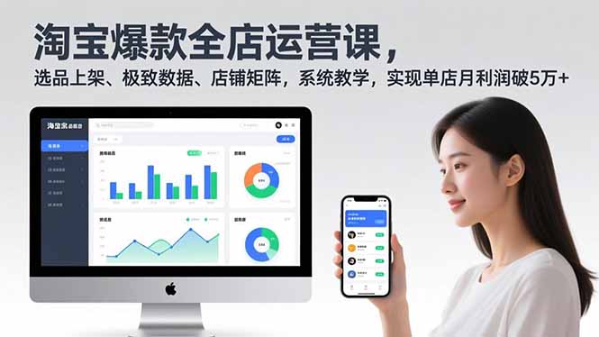 淘宝爆款全店运营课2.0，选品上架、极致数据、店铺矩阵，系统教学，实现单店月利润破5万+-愛營銷俱樂部