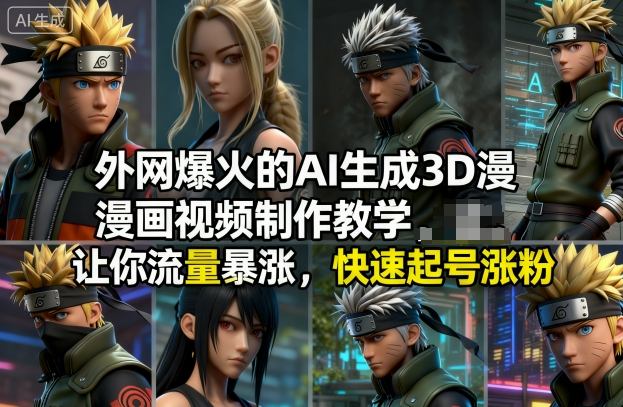 外网爆火的AI生成3D漫画视频制作教学，让你流量暴涨，快速起号涨粉！-愛營銷俱樂部