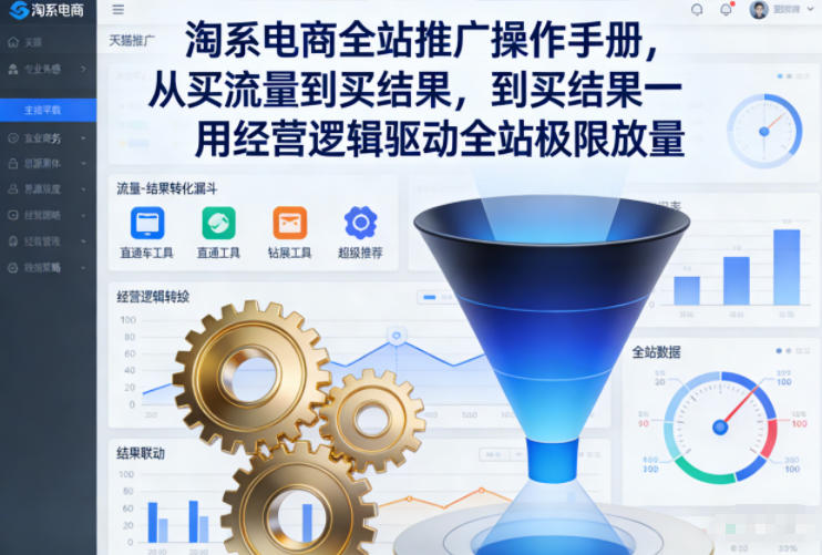 淘系电商全站推广操作手册，从买流量到买结果一用经营逻辑驱动全站极限放量-愛營銷俱樂部