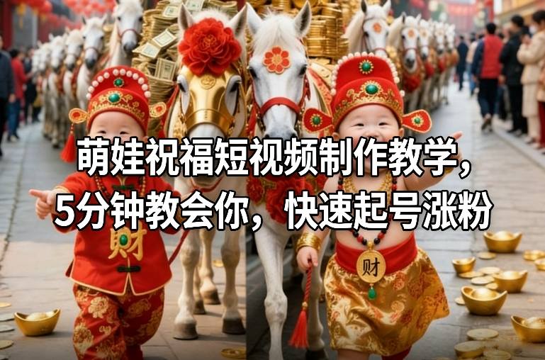萌娃祝福短视频制作教学，5分钟教会你，快速起号涨粉-愛營銷俱樂部