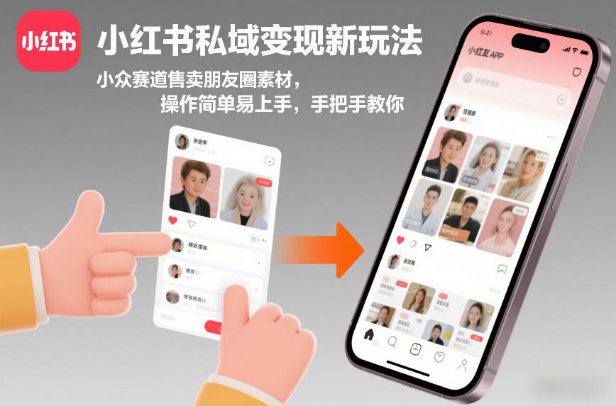 小红书私域变现新玩法，小众赛道售卖朋友圈素材，操作简单易上手，手把手教你-愛營銷俱樂部